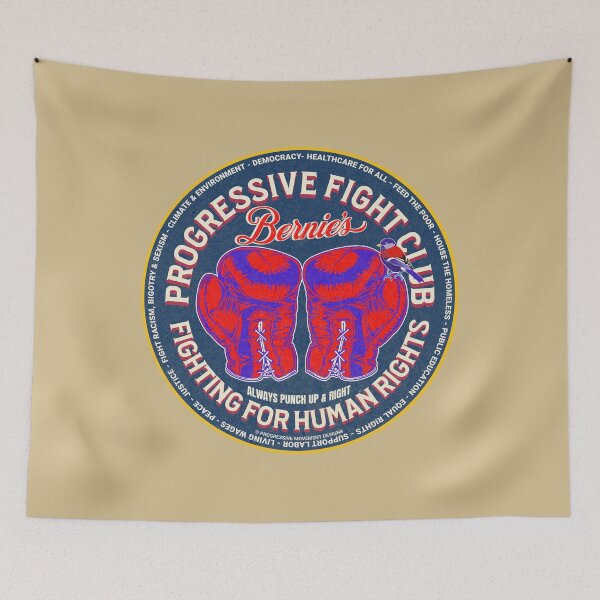 Item preview, PMD01018 Progressive Movement Designs Bernies Progressive Fight Club boxing gloves design shows you support human rights democracy progressive goals for Progressives Democrats Independents designed and sold by ProgressiveLeft.