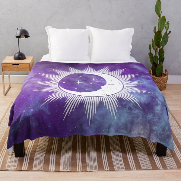 Item preview, Cosmic Aesthetic Sun and Moon in Purple Watercolor Universe designed and sold by Trish Dish.