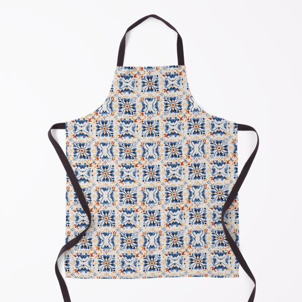 Item preview, Blue and White Greek tile pattern designed and sold by ComerPrintCo.