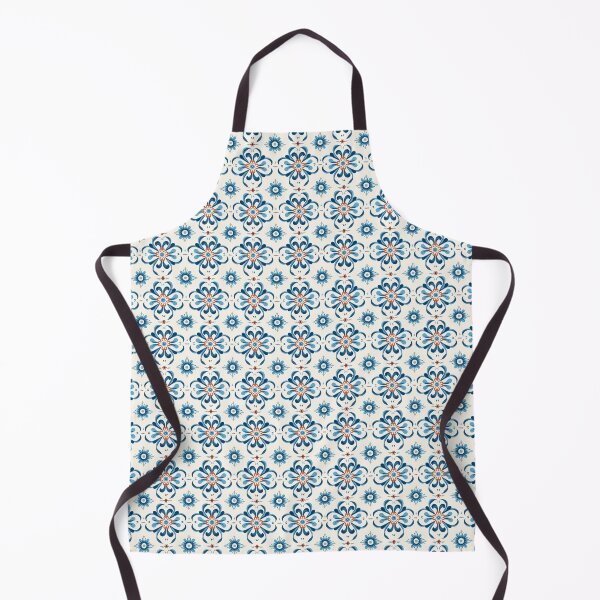 Item preview, Blue and White Greek tile pattern designed and sold by ComerPrintCo.