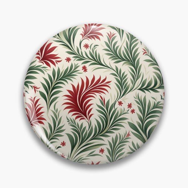 Item preview, Red and White Greek tile pattern designed and sold by ComerPrintCo.