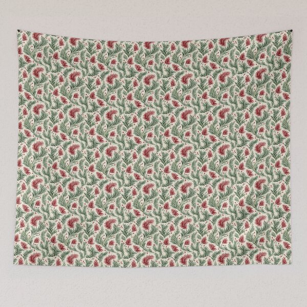 Item preview, Red and White Greek tile pattern designed and sold by ComerPrintCo.