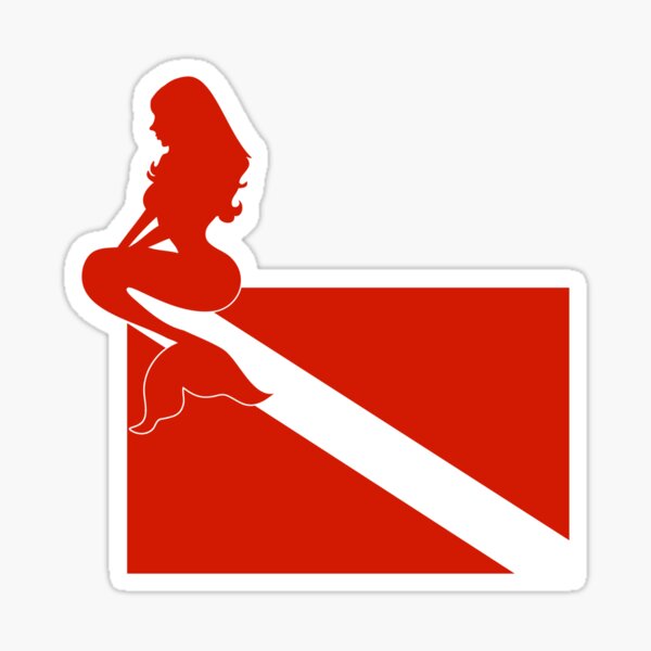 Item preview, Mermaid sitting on Diving Flag designed and sold by surgedesigns.