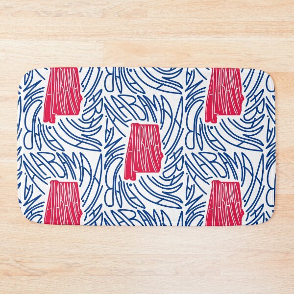 Item preview, Alabama State Map Typography - Red and Blue - USA America State designed and sold by Ranggasme.