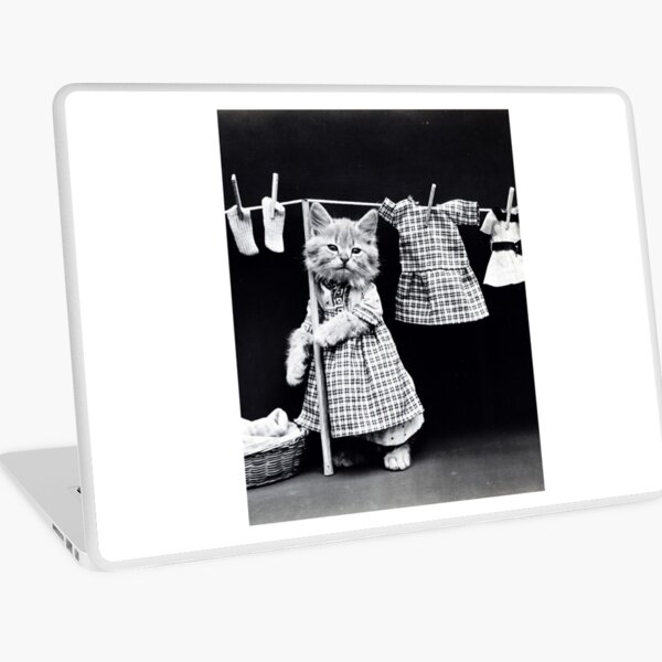 Item preview, cute cat in dress doing houseworks  designed and sold by Singerevita.