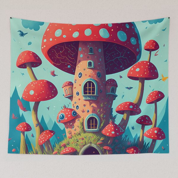 Item preview, Enchanting Mushroom castle: A Whimsical Fungal Fantasy 3 designed and sold by TheTechnoCanvas.
