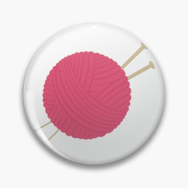 Item preview, Yarn Ball with Knitting Needles Pink designed and sold by art-by-enc.
