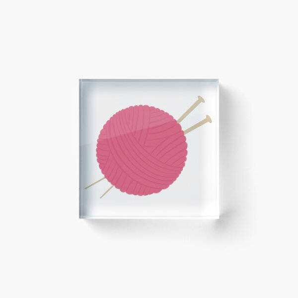 Item preview, Yarn Ball with Knitting Needles Pink designed and sold by art-by-enc.