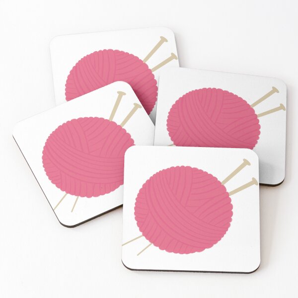 Item preview, Yarn Ball with Knitting Needles Pink designed and sold by art-by-enc.