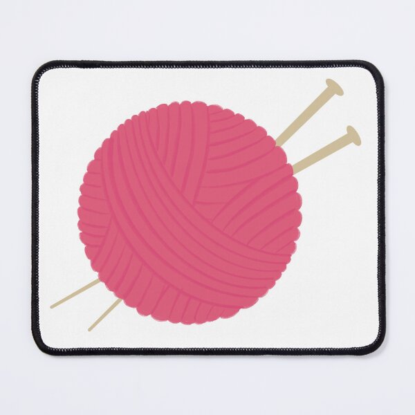 Item preview, Yarn Ball with Knitting Needles Pink designed and sold by art-by-enc.