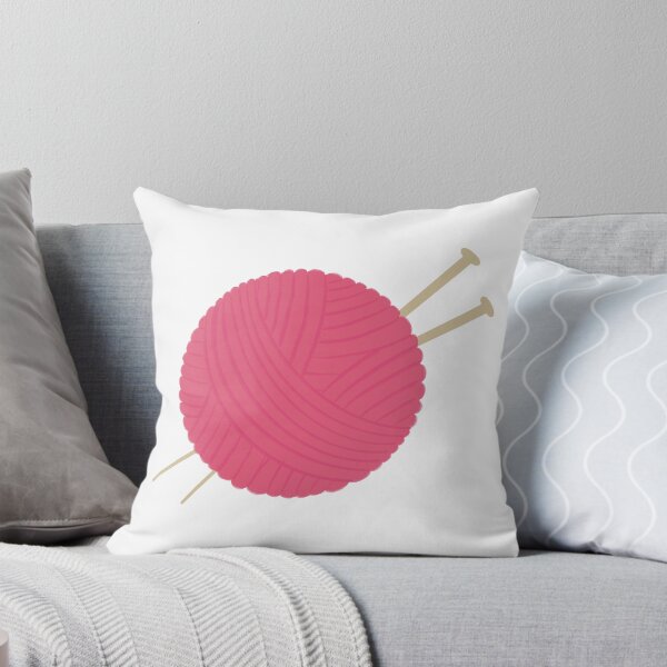Item preview, Yarn Ball with Knitting Needles Pink designed and sold by art-by-enc.