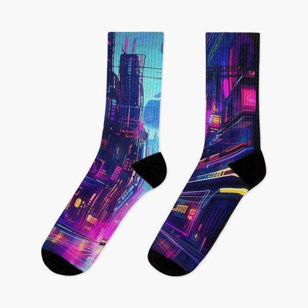 Item preview, Endless Neon - Cyberpunk Cityscape Skyline designed and sold by pastbarack.