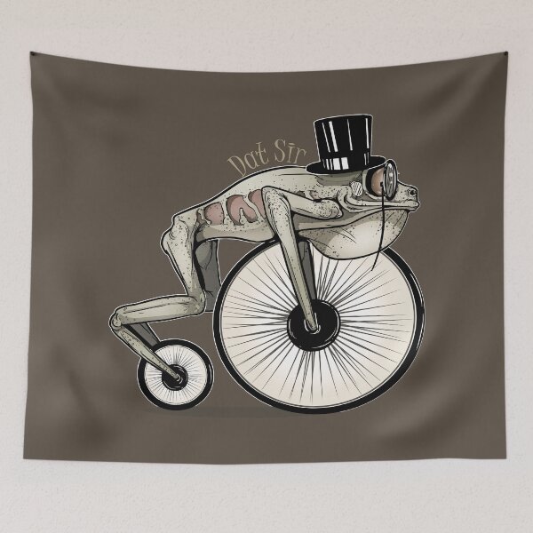 Item preview, Penny Farthing Bicycle Frog Wheels. Here Cometh Dat Sir! Sepia designed and sold by iduzarts.