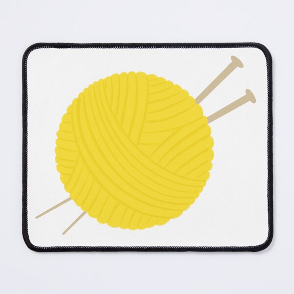 Item preview, Yarn Ball with Knitting Needles Yellow designed and sold by art-by-enc.