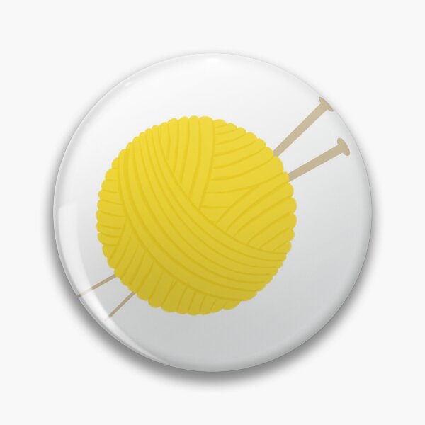 Item preview, Yarn Ball with Knitting Needles Yellow designed and sold by art-by-enc.
