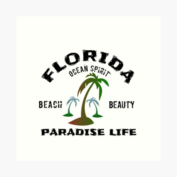 Aperçu de l'œuvre Conception de t-shirt de plage de beauté en Floride créée et vendue par nad2em.