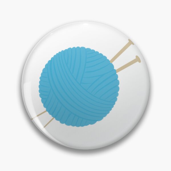 Item preview, Yarn Ball with Knitting Needles Blue designed and sold by art-by-enc.