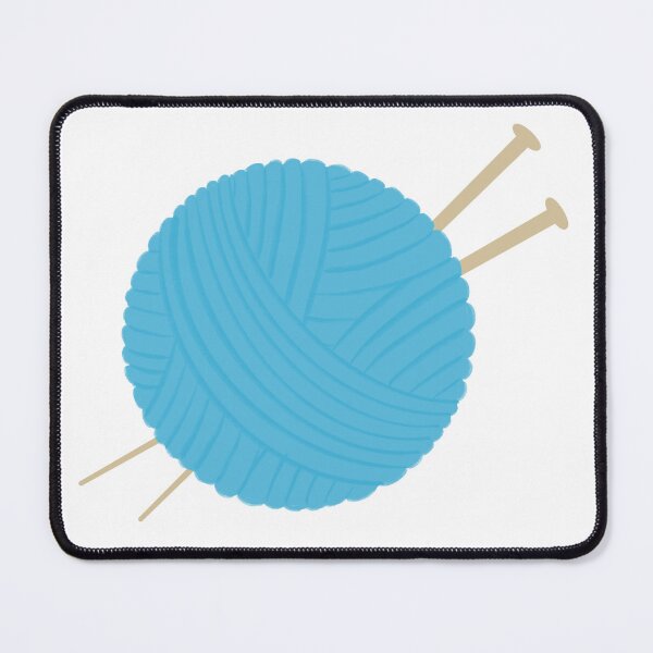 Item preview, Yarn Ball with Knitting Needles Blue designed and sold by art-by-enc.