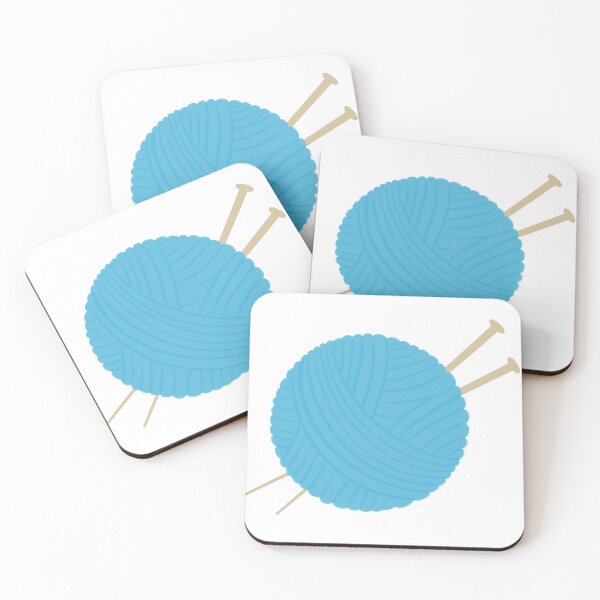 Item preview, Yarn Ball with Knitting Needles Blue designed and sold by art-by-enc.