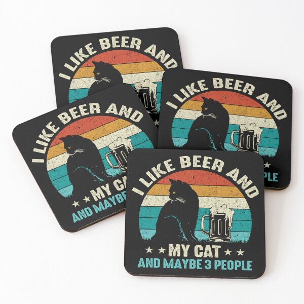 Item preview, I Like Beer And My Cat And Maybe 3 People - Cat's Humor For Cat's Lovers by FanityPrints designed and sold by FanityPrints.