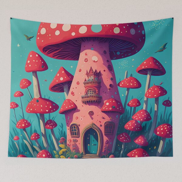 Item preview, Enchanting Mushroom castle: A Whimsical Fungal Fantasy 4 designed and sold by TheTechnoCanvas.
