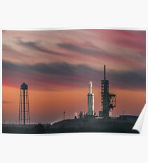 Spacex Falcon schwerer epischer Himmel Poster