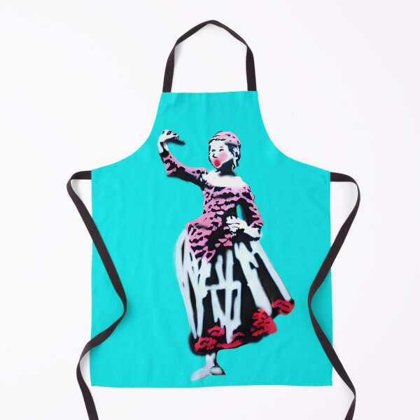 Item preview, Colombina or Columbine Commedia dell'arte Graffiti Spray Paint Art - Turquoise designed and sold by Talia Felix.