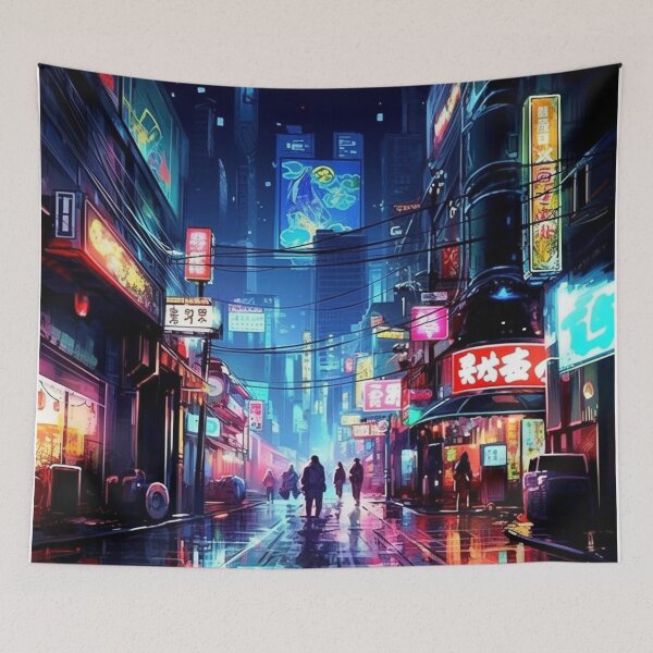 Item preview, Endless Neon - Cyberpunk Cityscape Skyline designed and sold by orlandoellio.
