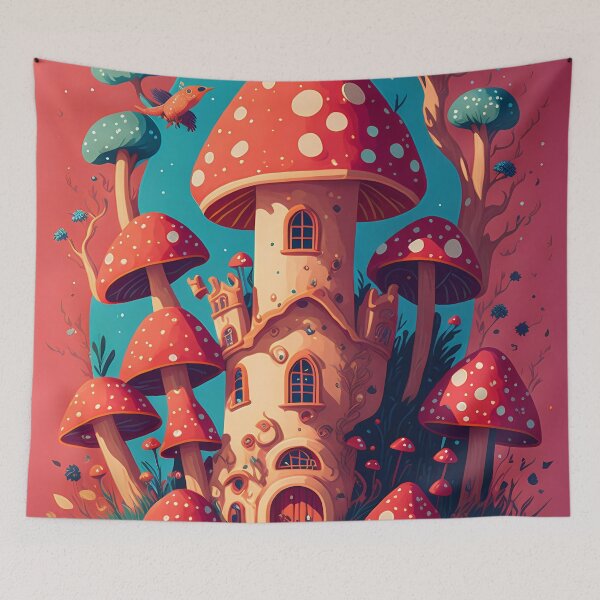 Item preview, Enchanting Mushroom Castle: A Whimsical Fungal Fantasy 6 designed and sold by TheTechnoCanvas.