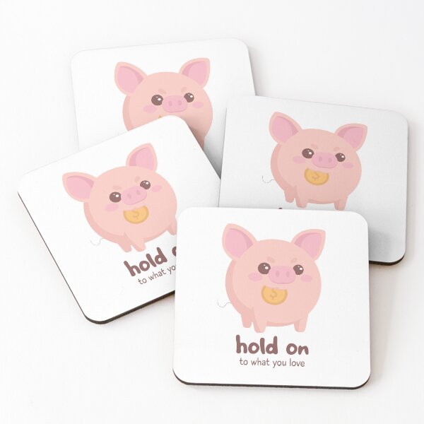 Item preview, Cute and adorable Piggy Pig hold on to what you love designed and sold by RunSumErrands.