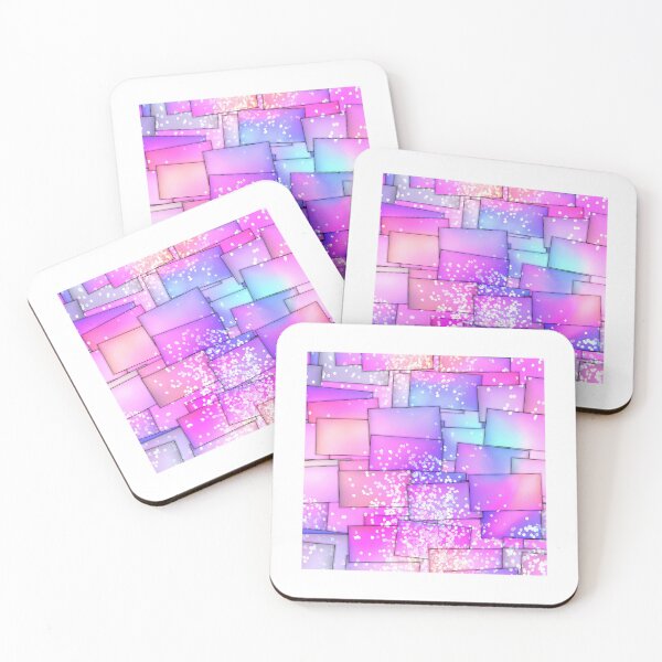 Item preview, Stardust Bricks: Deep Rich Vibrant Colors of Purple, Pink, and Aqua Blue designed and sold by Rebekkahsdesign.