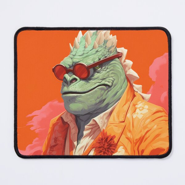 Item preview, Dinosaurs Wearing Clothes 2. John says orange is his color, and we agreed. Sunglasses just for show. Overcoming monocular problems. Teal lizard bird in a floral suit and vanilla dress-shirt. designed and sold by FoxRobinRabbit.