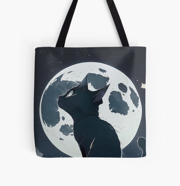 Item preview, black cat's infront of the moon looking up to see the bright stars designed and sold by johnbarnard.