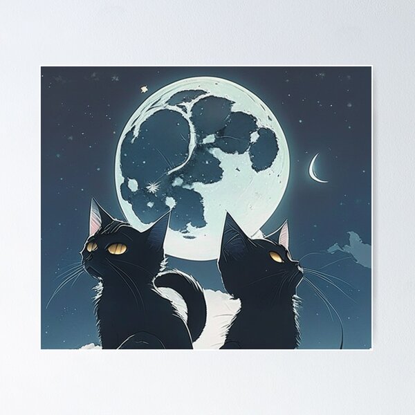 Item preview, black cat of the moon designed and sold by johnbarnard.