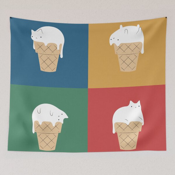 Item preview, Cat Ice Cream 2x2 designed and sold by ilovedoodle.