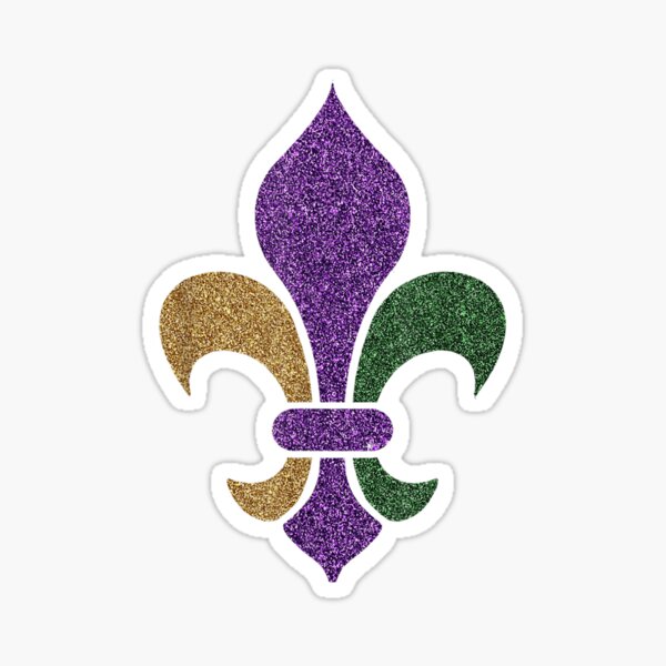 Mardi Gras Fleur De Lis Glitter Stickers - 3 color