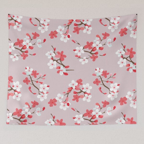 Item preview, Tranquil Inspirations: Minimalistic Japanese Cherry Blossom Pattern designed and sold by SnowStudio2022.