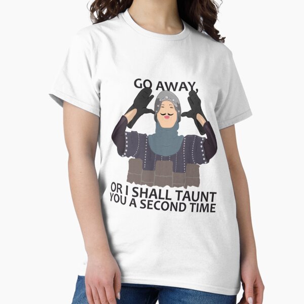 Vista previa del artículo con la obra «Camiseta de regalo Monty Python French Knight GO AWAY», diseñado y vendido por Gianamda.