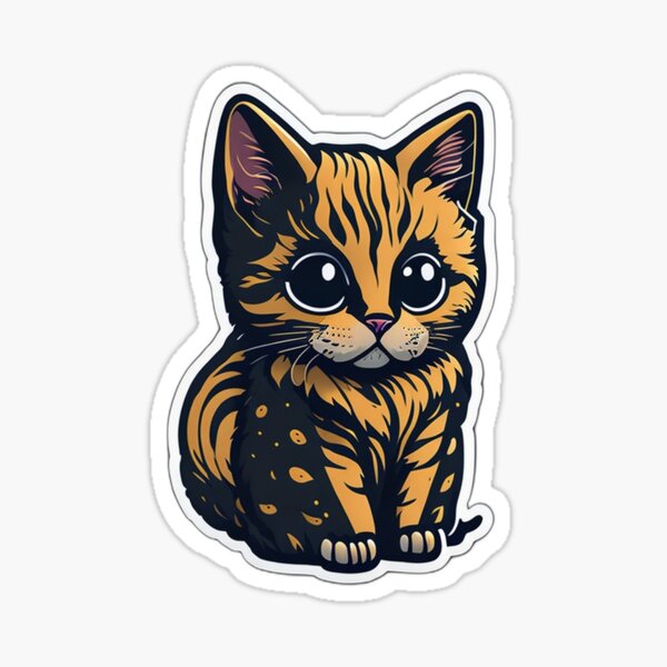 Black and Orange Tabby Cats 3x3-in. Clear Vinyl Sticker – Chester