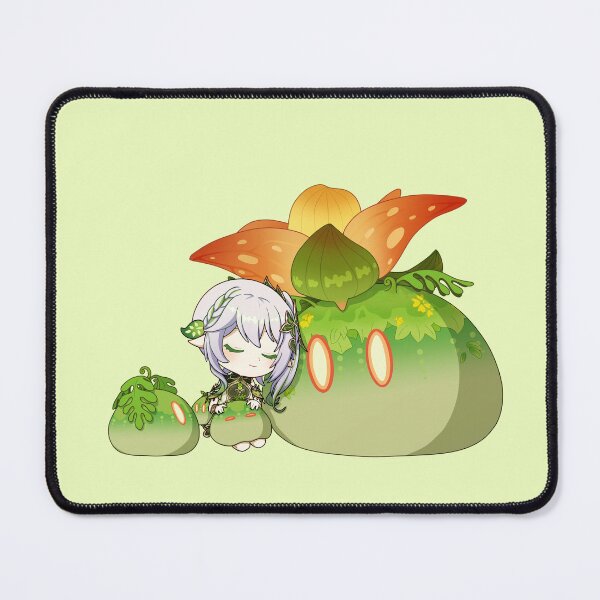 Item preview, Nahida chilling with dendro slimes designed and sold by papatsilog.