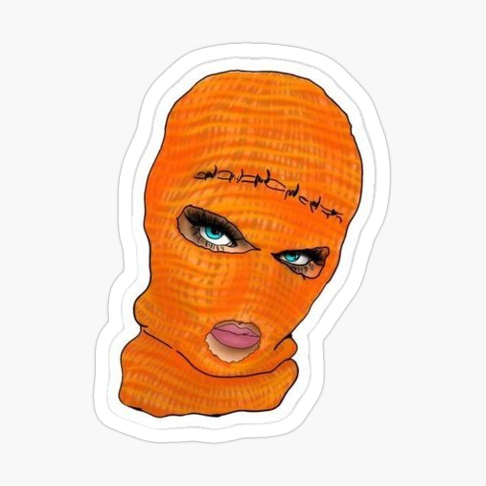 ski mask orange black baddie 