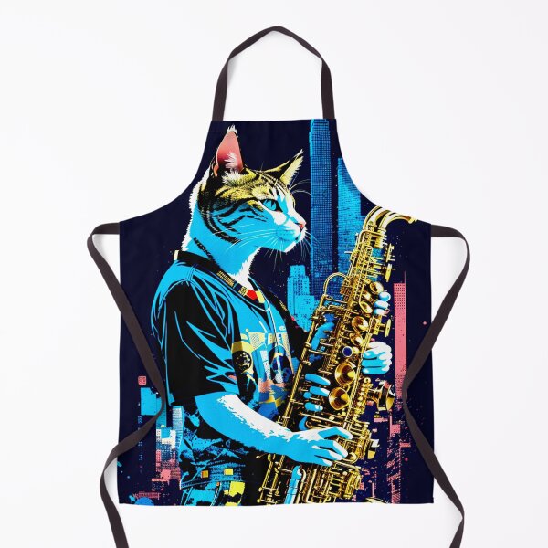 Item preview, White Cat Playing Saxophone designed and sold by khachiche.