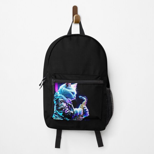 Item preview, White Cat Playing Saxophone designed and sold by khachiche.