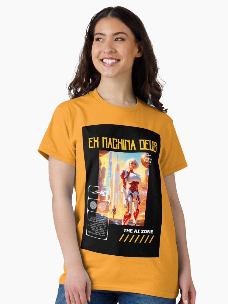 Thumbnail 2 of 7, Classic T-Shirt, Coloured - Ex Machina Deus - Sophia designed and sold by AdityaBasu.