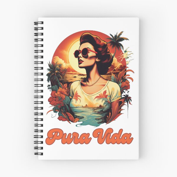 Artikelvorschau, Pura Vida Vintage Retro Girl Tropischer Sonnenuntergang entworfen und verkauft von NateCF.