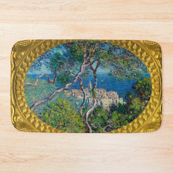 Artikelvorschau, MONET – Bordighera mit Goldrahmen (1884) von Claude Monet, dicker Rahmen entworfen und verkauft von AndromedaWeb.