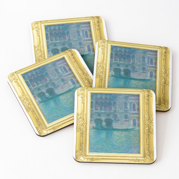 Item preview, MONET - Golden Frame Palazzo da Mula, Venice (1908) by Claude Monet Portrait designed and sold by AndromedaWeb.