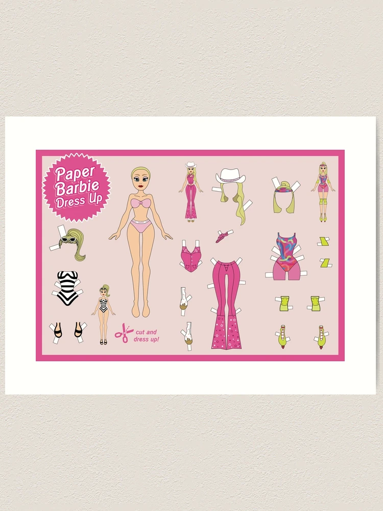 Barbie paper doll dress up sale