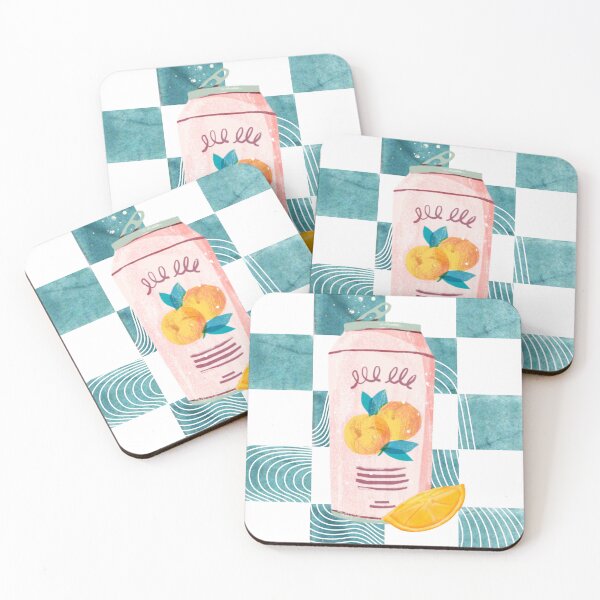 Item preview, Lemon Soda Can Checkerboard Illustration  designed and sold by Poster Girl .
