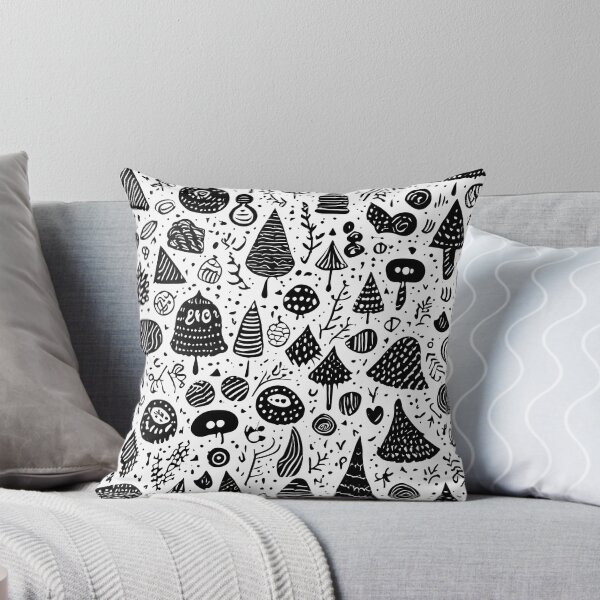 Artikelvorschau, Verspielte schwarze Doodle-nahtlose Muster – zufällige und skurrile Designs entworfen und verkauft von cocomikozza.